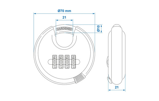 70mm disc lock with combination, Image 6
