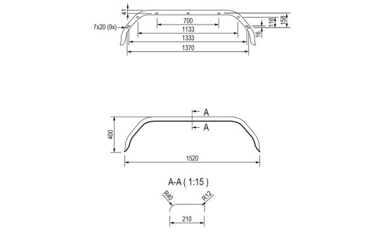 Mudguard, tandem 13 / 14 Inch wheel, Image 3