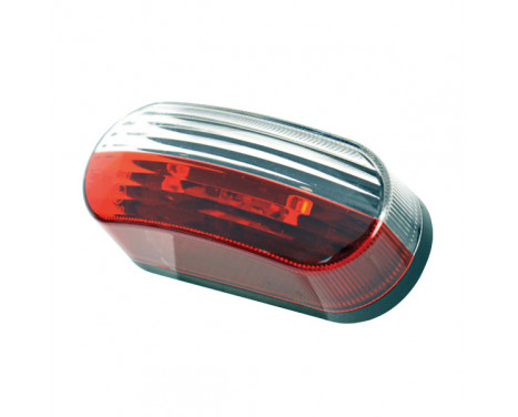 Side marker red / white 12V oval