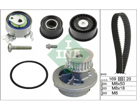 Vattenpump + kamremsats 530007830 Ina