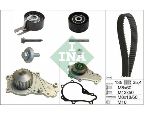 Vattenpump + Kamremsats 530036930 Ina