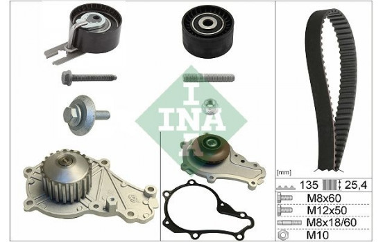 Vattenpump + Kamremsats 530036930 Ina