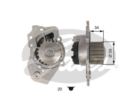 Vattenpump + kamremsats PowerGrip® KP15050XS-1 Gates