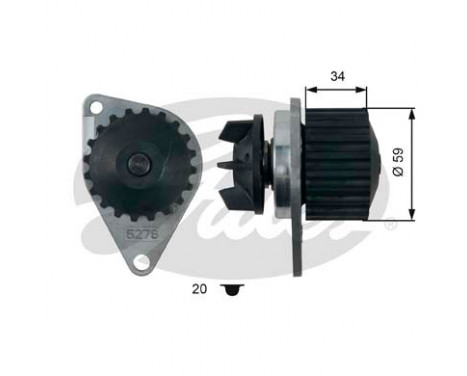 Vattenpump + kamremsats PowerGrip® KP15175XS-1 Gates, bild 2