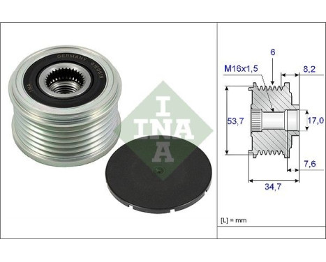 Frihjulskoppling, generator 535022410 Ina