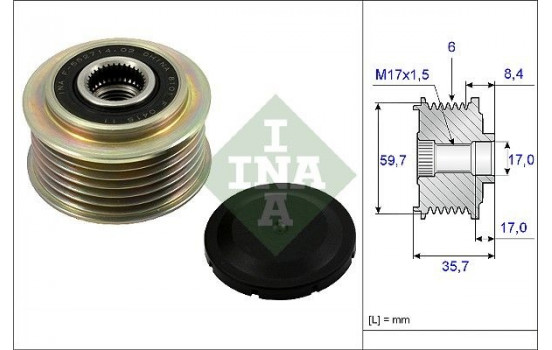 Frihjulskoppling, generator 535022510 Ina