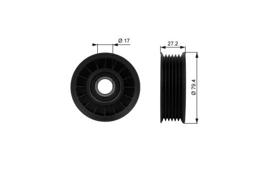 Styrrulle, flerspårsrem DriveAlign® T38009 Gates