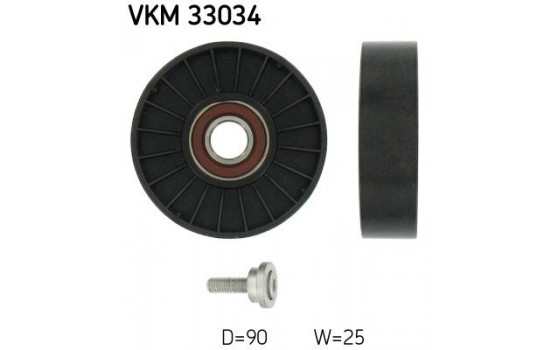 Styrrulle, flerspårsrem VKM 33034 SKF