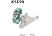 Styrrulle, flerspårsrem VKM 33206 SKF