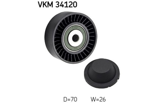 Styrrulle, flerspårsrem VKM 34120 SKF