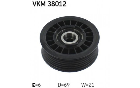 Styrrulle, flerspårsrem VKM 38012 SKF