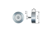 Styrrulle/reverseringsrulle, Poly kilrem T36515 Gates