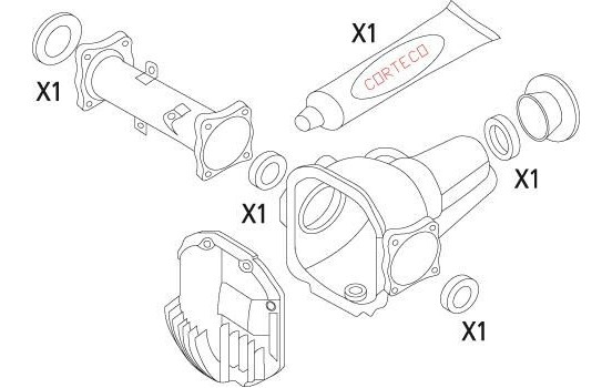 Packningssats, differential, bild 2