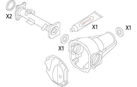 Packningssats, differential, bild 3