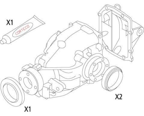 Packningssats, differential, bild 3