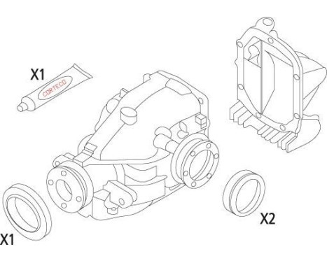 Packningssats, differential, bild 5