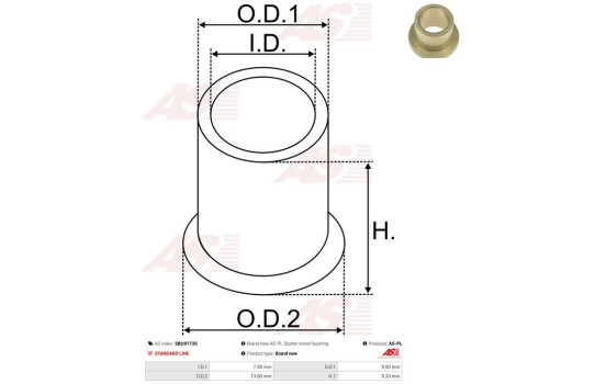 Bussning, startmotoraxel, bild 2