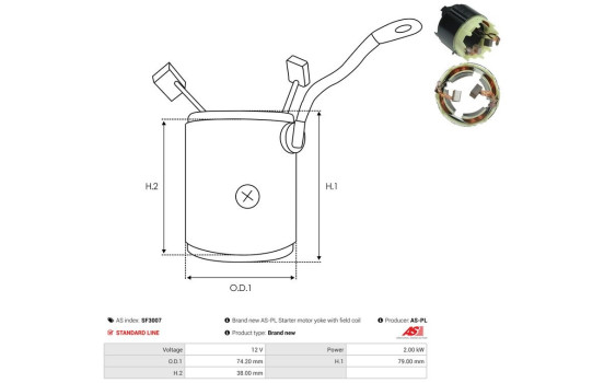 Exciterlindning, startmotor, bild 3