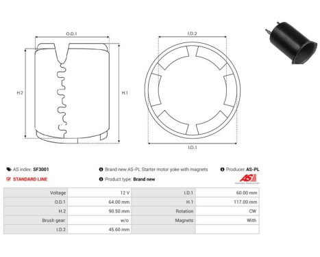 Exciterlindning, startmotor, bild 2