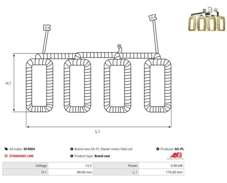 Exciterlindning, startmotor, bild 2