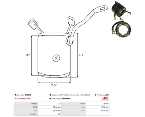 Exciterlindning, startmotor, bild 3