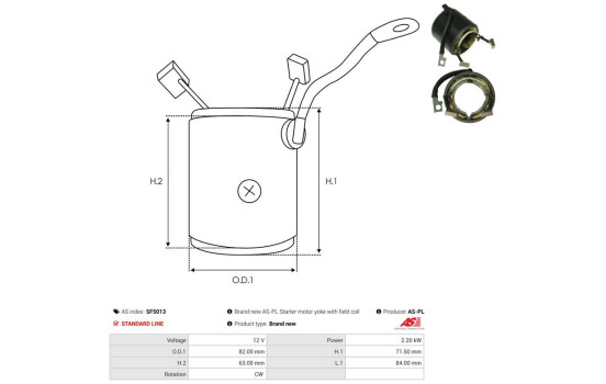 Exciterlindning, startmotor, bild 3