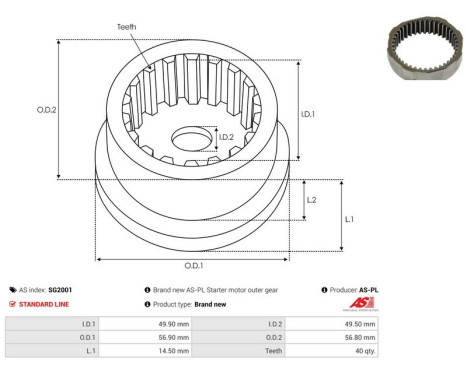 Reparationssats, startmotor, bild 2