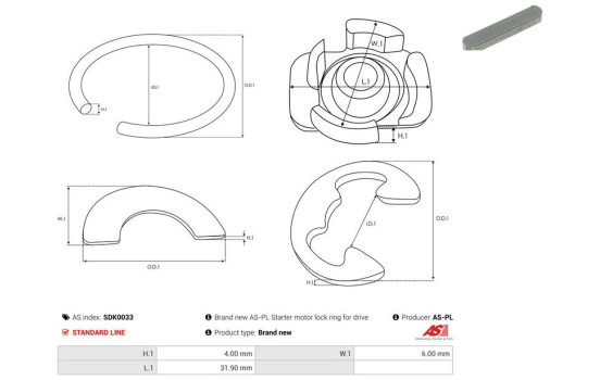 Reparationssats, startmotor, bild 2