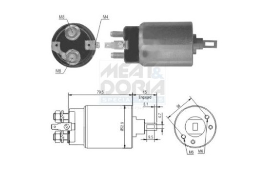 Solenoid, startmotor
