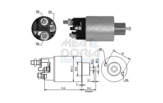 Solenoid, startmotor