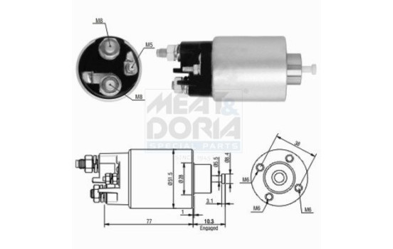 Solenoid, startmotor
