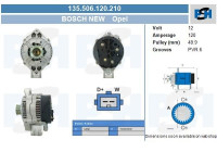 Alternator Opel 120A 135.506.120.210 Bosch