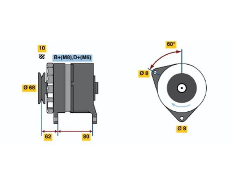 Dynamo BMW 80A N1(R)14V29/80A Bosch