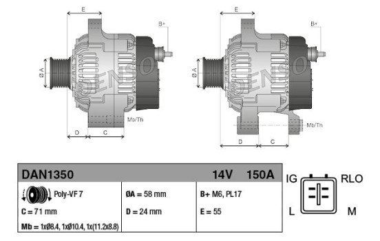 Dynamo DAN1350 Denso, bild 2