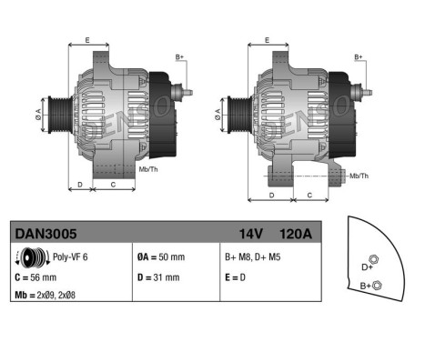 Dynamo DAN3005 Denso, bild 2