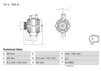 Dynamo / Generator 0 986 084 830 Bosch