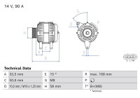 Dynamo / Generator 0 986 084 970 Bosch
