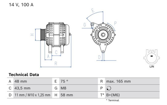 Dynamo / Generator 0 986 085 130 Bosch