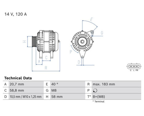 Dynamo / Generator 0 986 085 190 Bosch