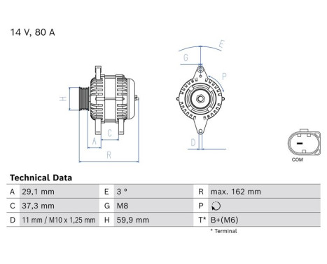Dynamo / Generator 0 986 085 250 Bosch