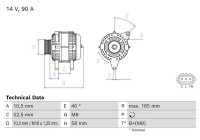 Dynamo / Generator 0 986 087 190 Bosch