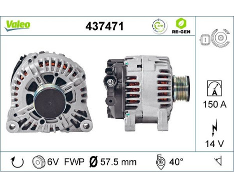 Dynamo / Generator 437471 Valeo, bild 2