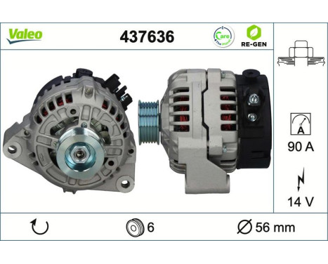 Dynamo / Generator 437636 Valeo, bild 2