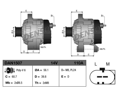 Dynamo / Generator DAN1507 Denso