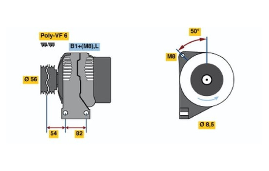 Dynamo / generator E8(<)14V75/140A Bosch, bild 6