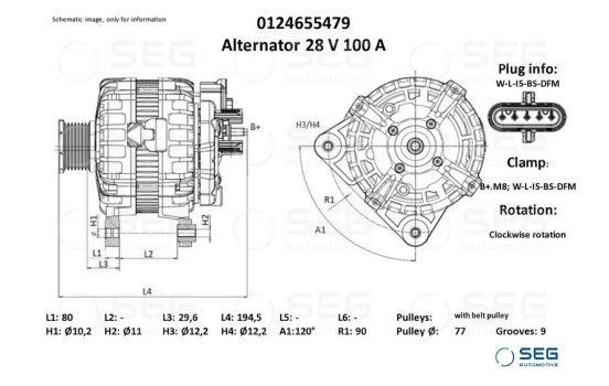 Dynamo Mercedes-Benz 100A, bild 2