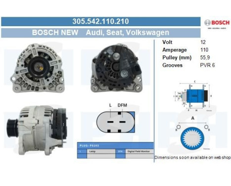Dynamo Volkswagen 110A 305.542.110.210 Bosch