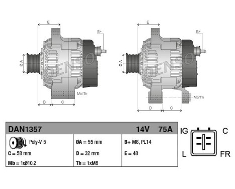 Generator DAN1357 Denso, bild 2
