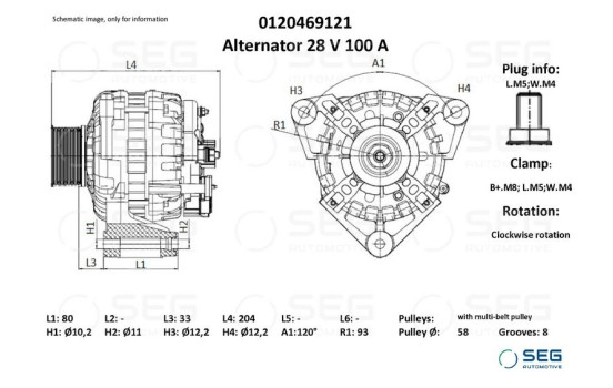 Generator Mercedes 100A, bild 6