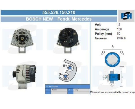 Generator Mercedes 150A 555.526.150.210 Bosch